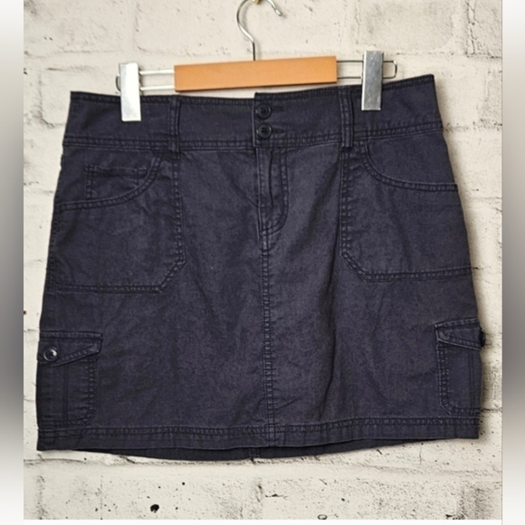 Beau Dawson Dresses & Skirts - Beau Dawson Linen Blend Cargo Mini Skirt Gray Utility Womens 8